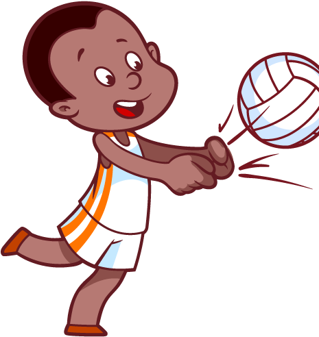Volleyball Cartoon Child Clip Art - Volleyball Cartoon Child Clip Art (559x616)