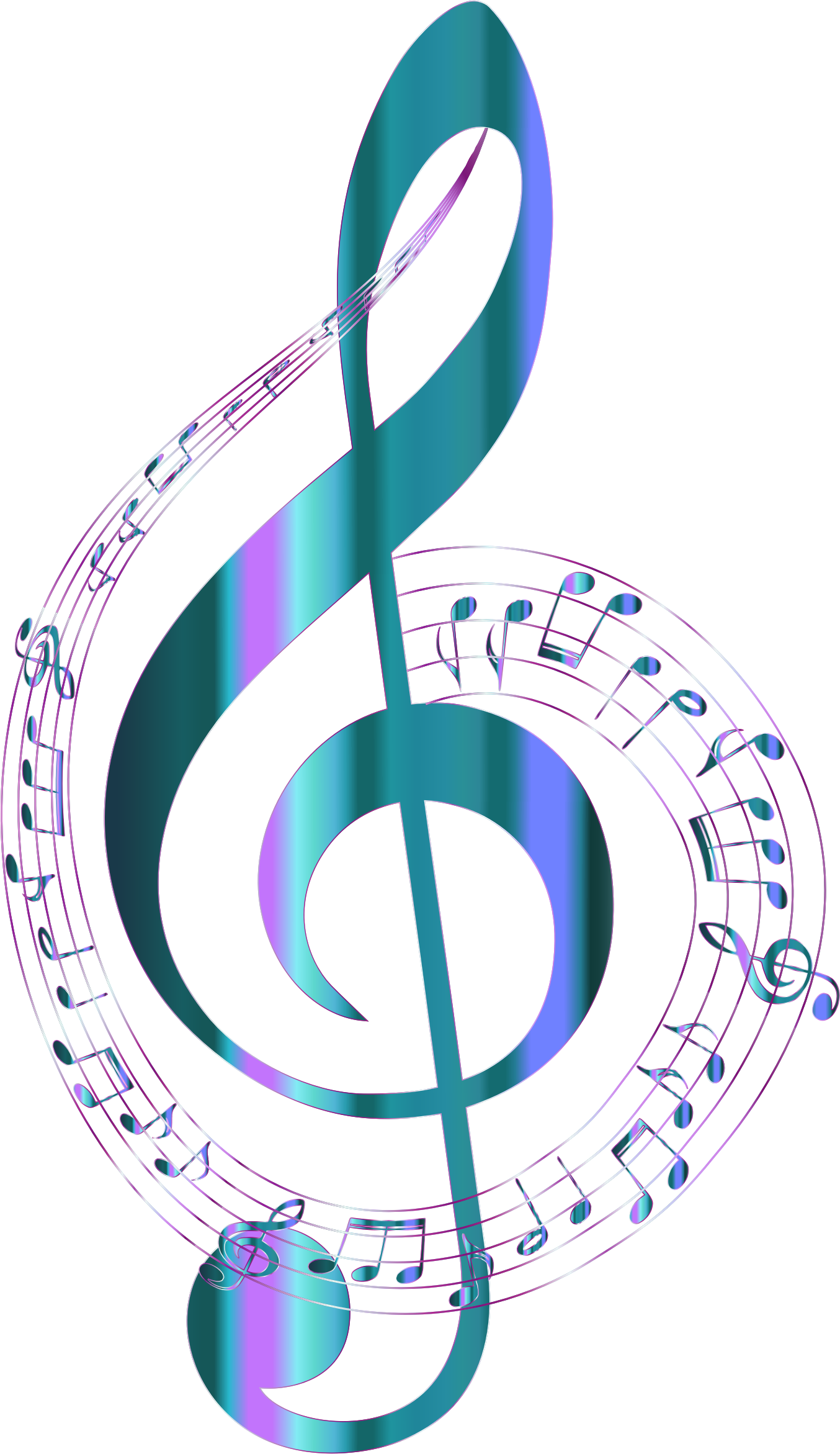 Turquoise Musical Notes Typography No Background By - Music Notes No Background (1354x2342)