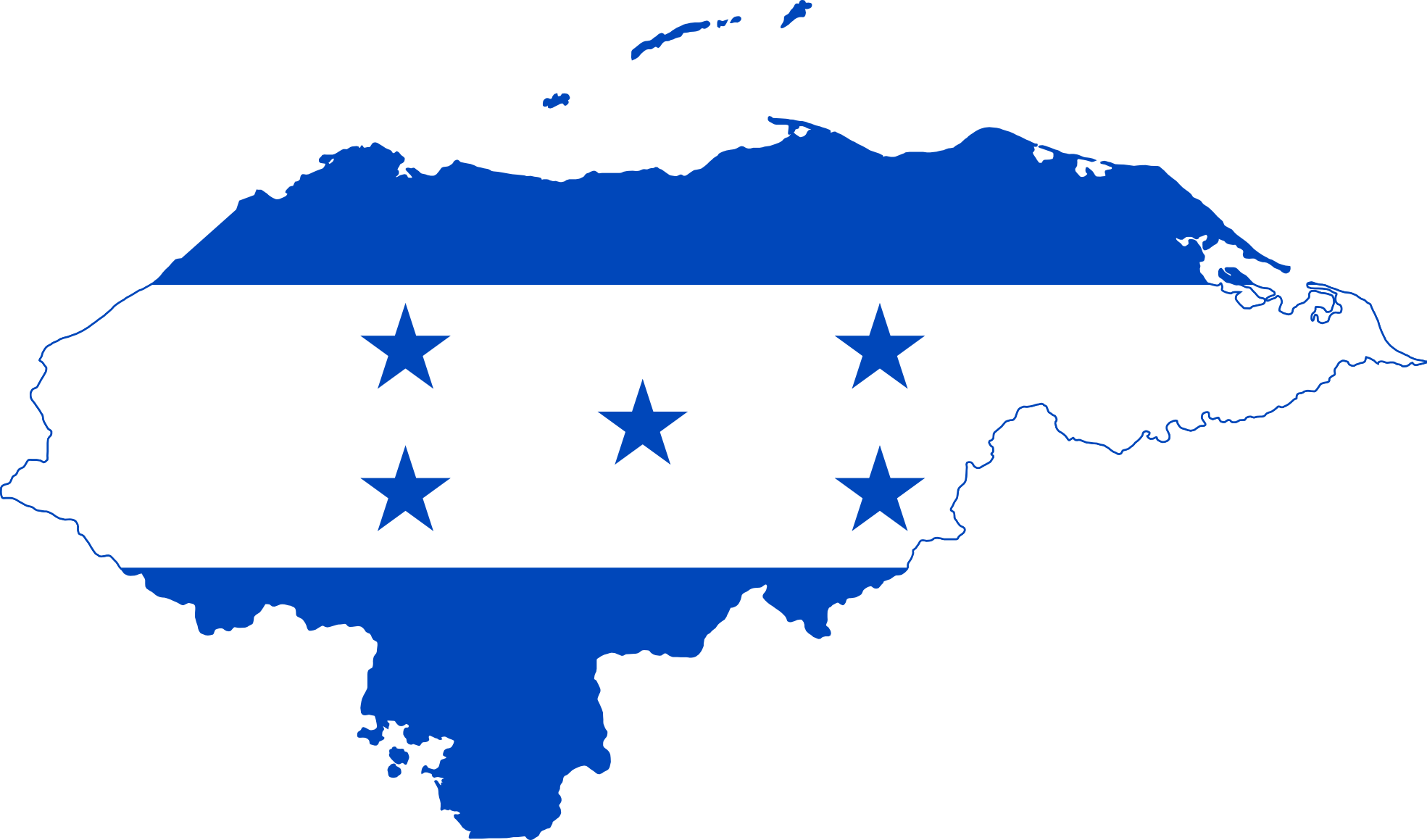 Flag Map Of Honduras Flags 2011 Clip Art Svg Openclipart - Honduras Flag And Map (1969x1159)