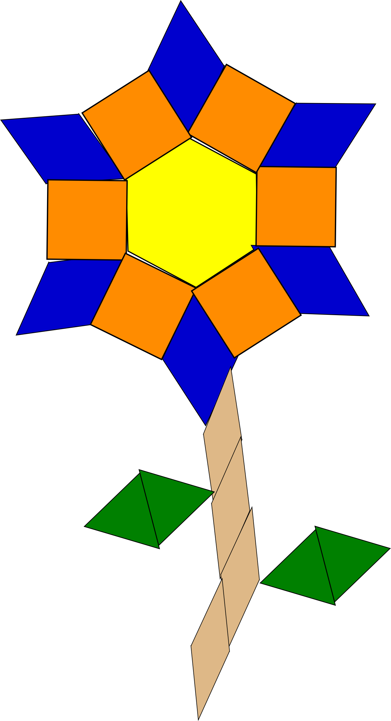 Flowers By @honylakiray, A Geometric Flower, On @openclipart - Flower Made Of Shapes (1304x2400)