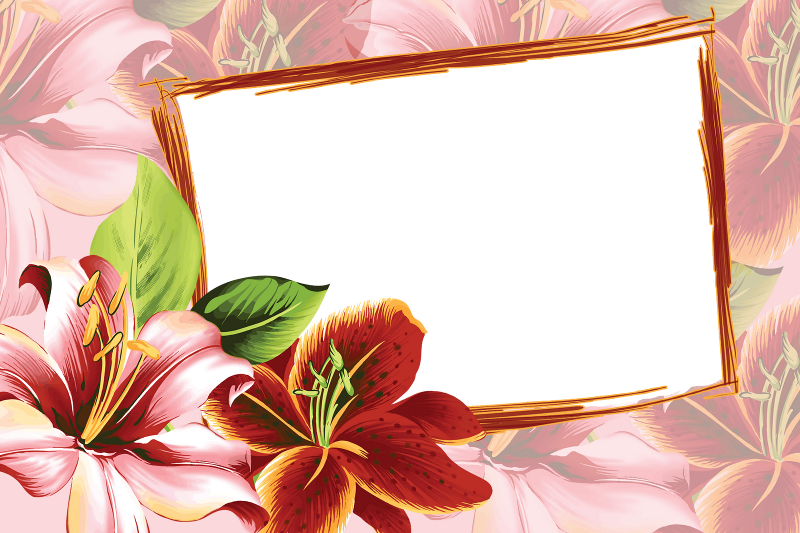 Frame Flowers - Flower Frames Design Png (1600x1066)