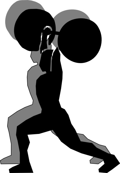 Shadow Lifter Clip Art At Clker - Weight Lifting Cartoon (414x598)