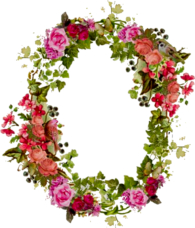 Vintage Replica Borderart 2b - Border Flower Vintage Png (809x987)