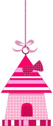 Birdhouse Clip Art - Casinha Da Passarinho Rosa Em Png (286x429)