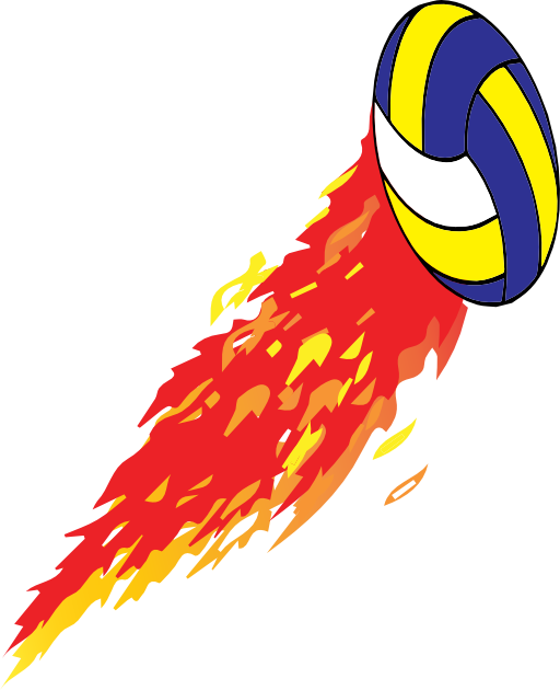 Flamed Volleyball - Volleyball (512x630)