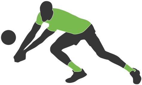 Volleyball Silhouette Dive - Jogadores De Volei Desenho Png (512x512)