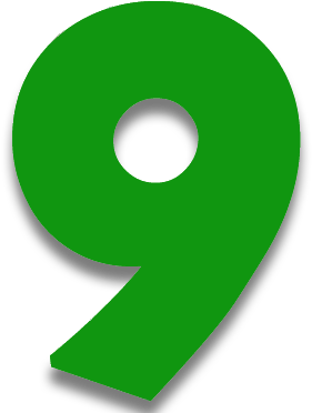 The Numerology Meaning Of The Number - Green Number 9 Png (580x380)