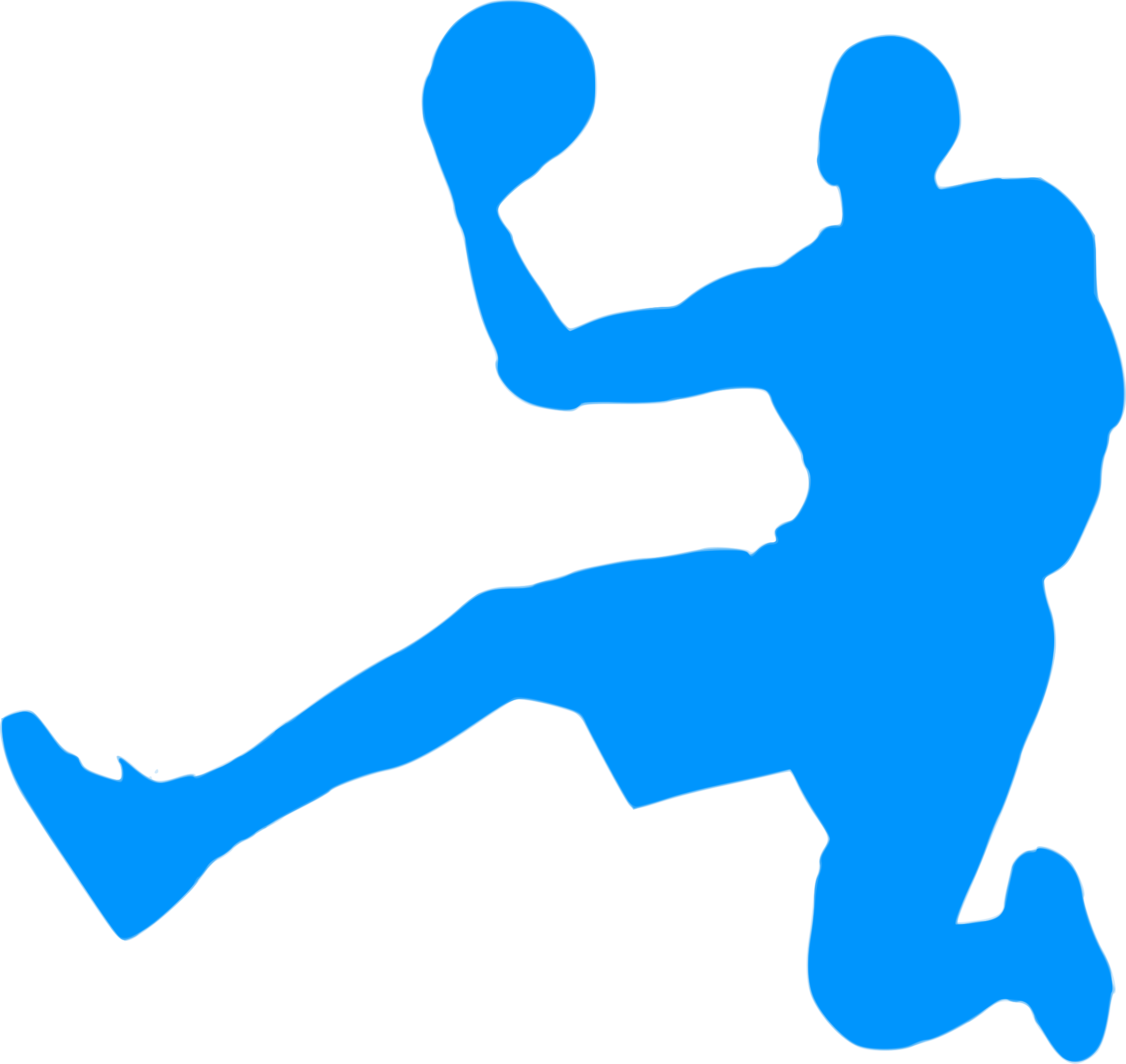 Silhouette Basket 03 - Basketball Player Blue Png (2400x2268)