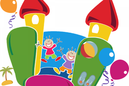 Bounce House Clip Art Free - Fun Day Poster Template (450x300)