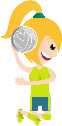 Isolated Women Playing Volleyball - Vector Graphics (550x550)
