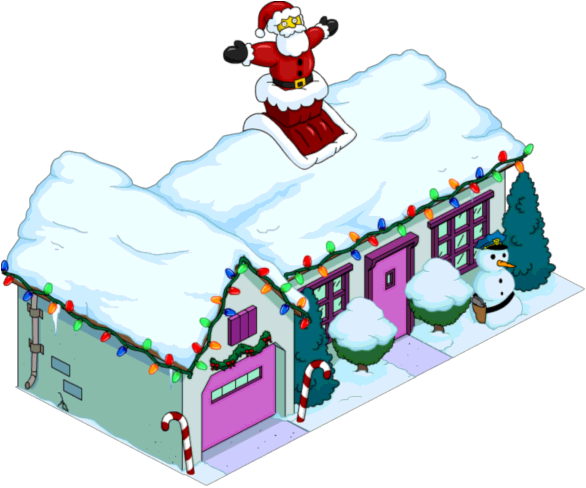 Light 'em Up - Simpsons Tapped Christmas House (586x488)