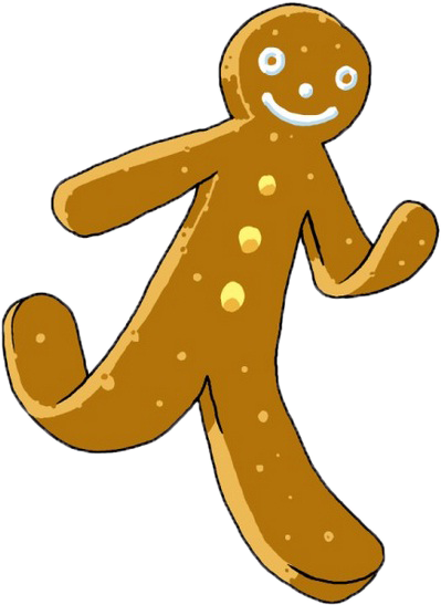 As Soon As She Got Hold Of The Gingerbread Man It Jumped - Gingerbread Man Running Clipart (466x580)