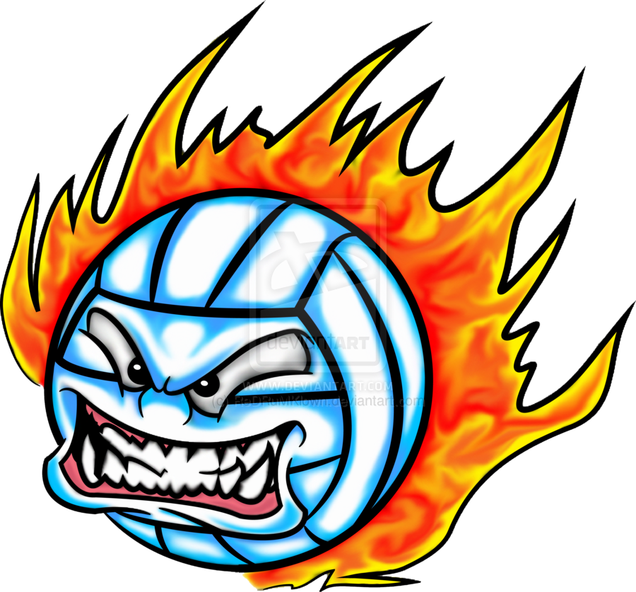 Volleyball On Fire By Redrumklown On Deviantart Sg9wrl - Volleyball On Fire Transparent (900x837)