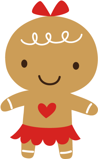 Cute Gingerbread Cliparts - Clip Art Gingerbread Girl (372x592)