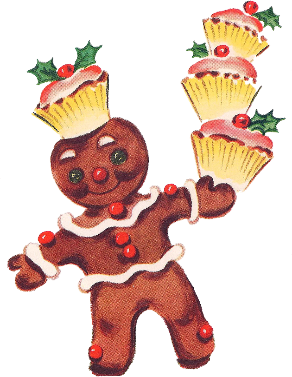 Christmas Gingerbread Chef - Cartoon (1213x1600)