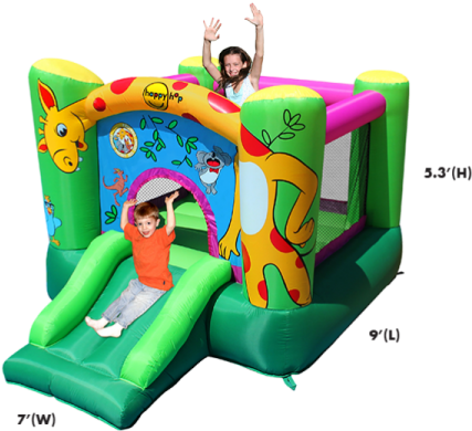 Hot Air Balloon Slide And Hoop Bouncer - Nafukovaci Hrad (600x450)