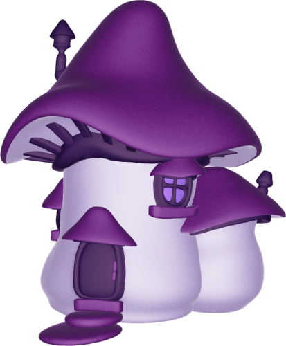 Mushroom Clipart Purple - Gnomes And Mushrooms Clip Art (413x500)