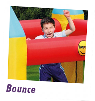 Hot Air Balloon Slide And Hoop Bouncer - Inflatable (600x450)