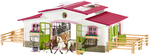 Schleich 42344 Ridhus - Schleich 42344 - Riding Centre With Rider & Horses (489x357)