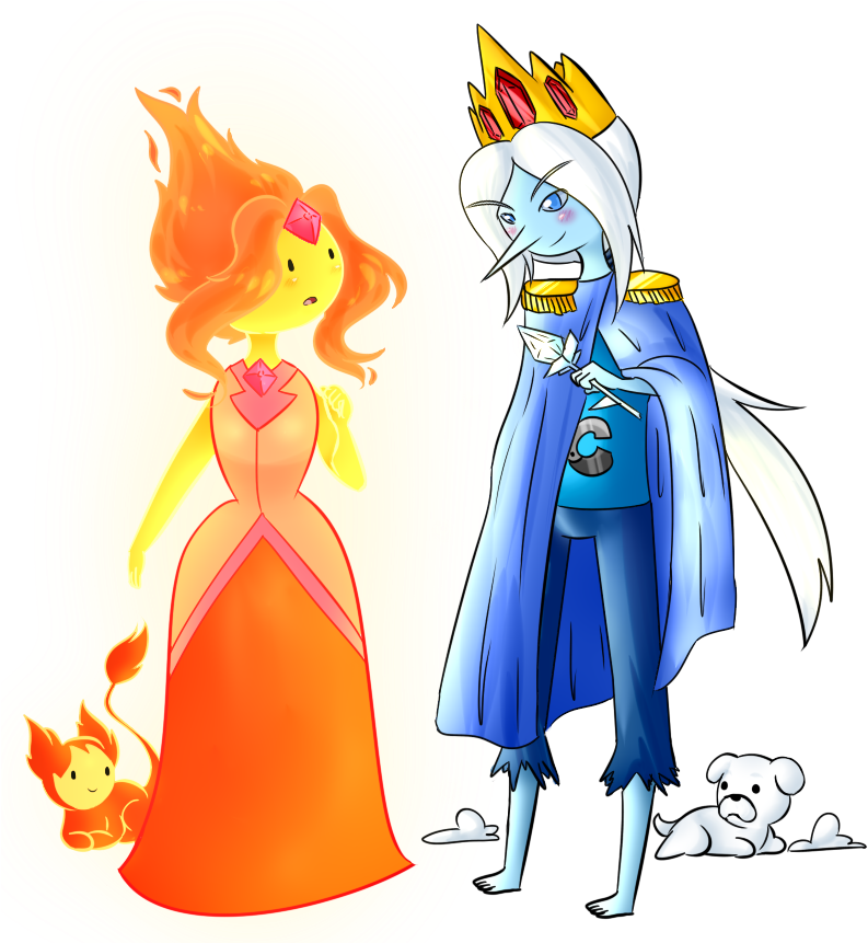 Flame Princess And Ice Prince Finn By Rumay-chian On - Ice King Flame Princess (800x860)
