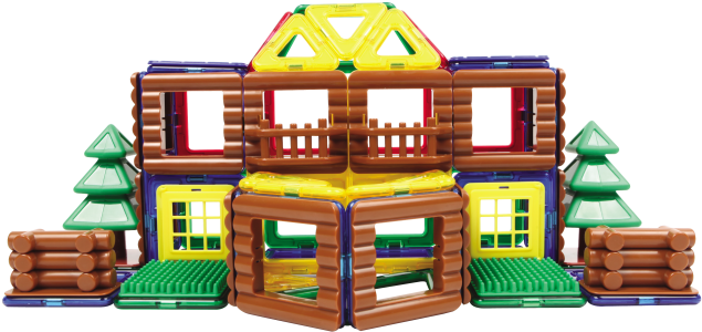 Магнитный Конструктор Magformers Log House Set - Magformers Log House Set Construction Kit - 87 Piece (650x562)