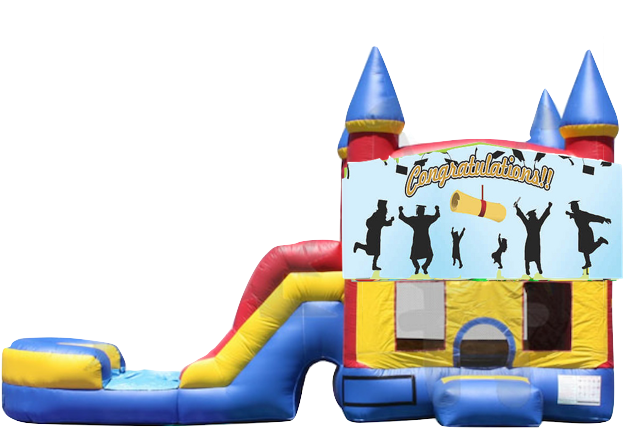 Combo Castle Slide Congratulations $130 - Inflatable (800x450)