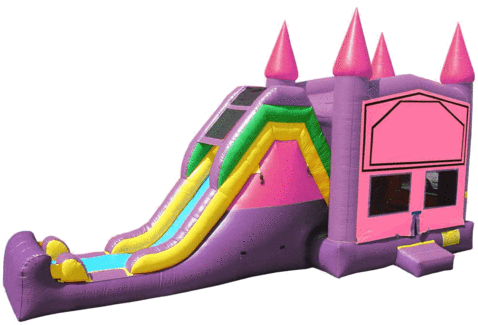 Commercial Bounce House - Kidwise Jump & Inflatable Slide 2 - Pink Castle (480x340)