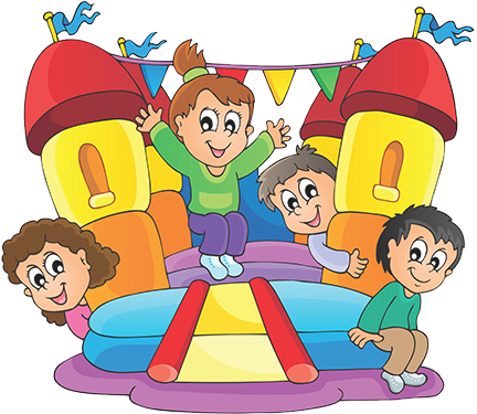 Its Party Time, Castle Clip Art 01 Bouncy - Have Fun Clip Art (432x375)
