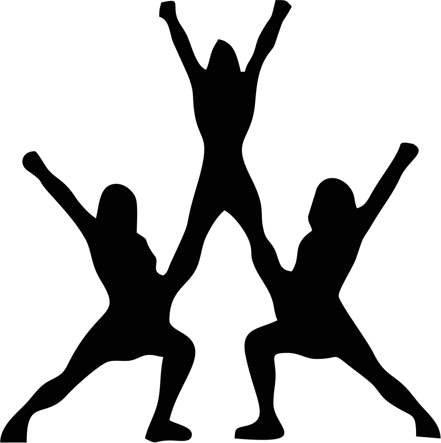 Cheerleading - Cheerleading Stunt Silhouette (901x906)