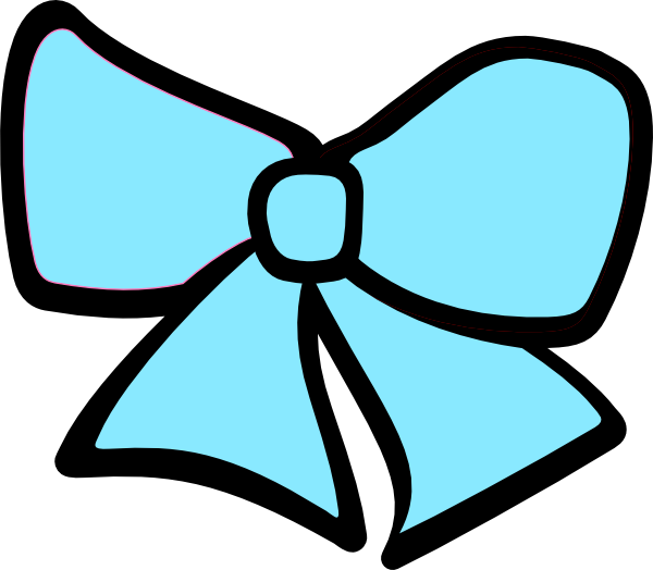 Birth Hair Bow 3 Clip Art At Clker - Blue Cheer Bow Clipart (600x524)