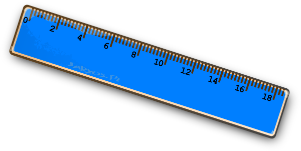 Blue Ruler Clip Art At Clker - Ruler Cartoon Png (600x301)