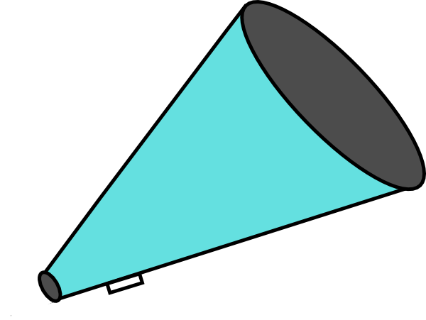 Megaphone Teal Clip Art - Teal Pom Poms Clipart (600x451)