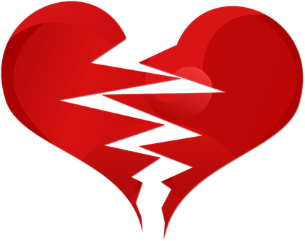 Broken Heart Love Loss Heartbroken Heartbr - Kırık Kalp Png (431x340)