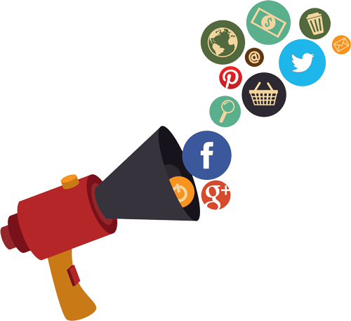 Onollo Features - Social Media Megaphone Png (500x457)