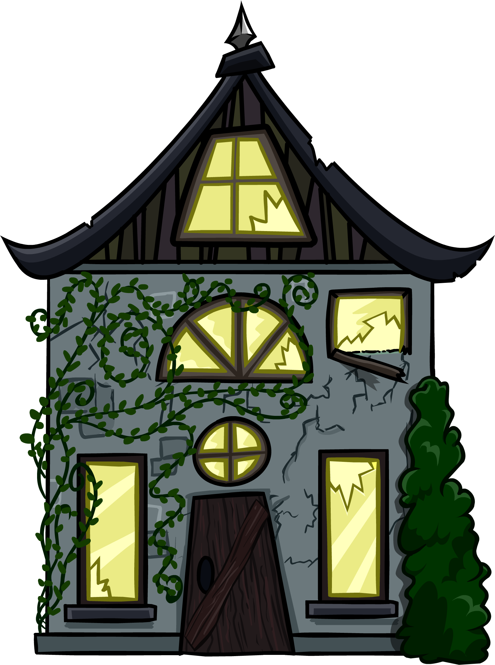 Cottage Clipart Creepy - Club Penguin Building Png (1615x2170)