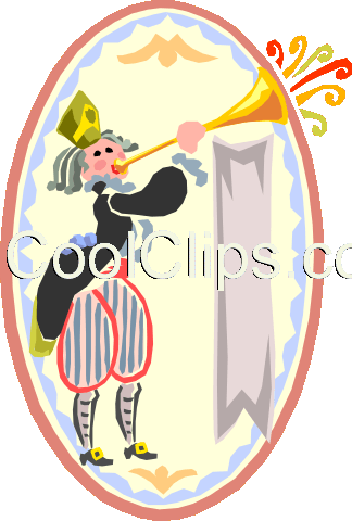 Page Boy Announcing With Horn Royalty Free Vector Clip - Cartoon (324x480)