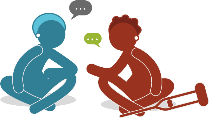 On Our Radar Illustration Of Sitting Women In Conversation - Journalist (717x415)