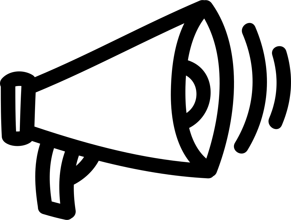 Megaphone Hand Drawn Tool Outline Comments - Clip Art (980x742)