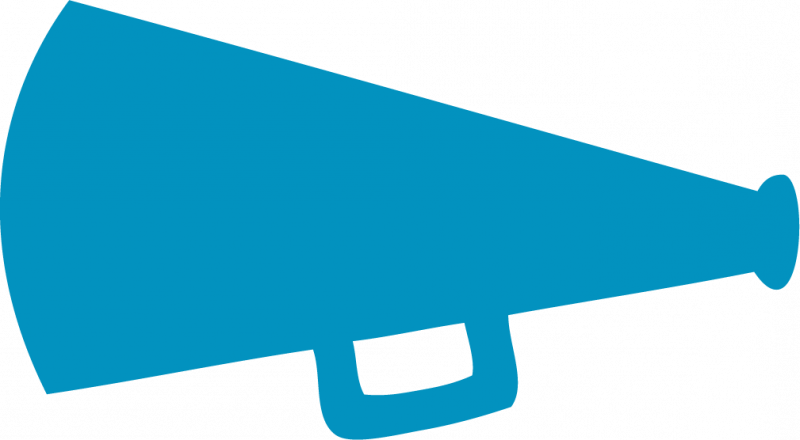 Cheer Megaphone Clipart Black And White - Lampshade (800x440)