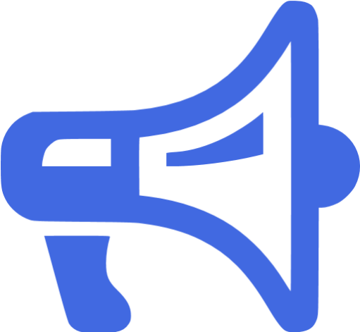 Royal Blue Megaphone 2 Icon - Megaphone Icon Transparent (512x512)