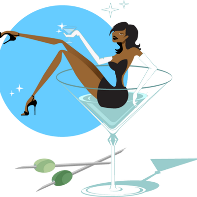 Cheers Honey - Girl In Martini Glass (400x400)