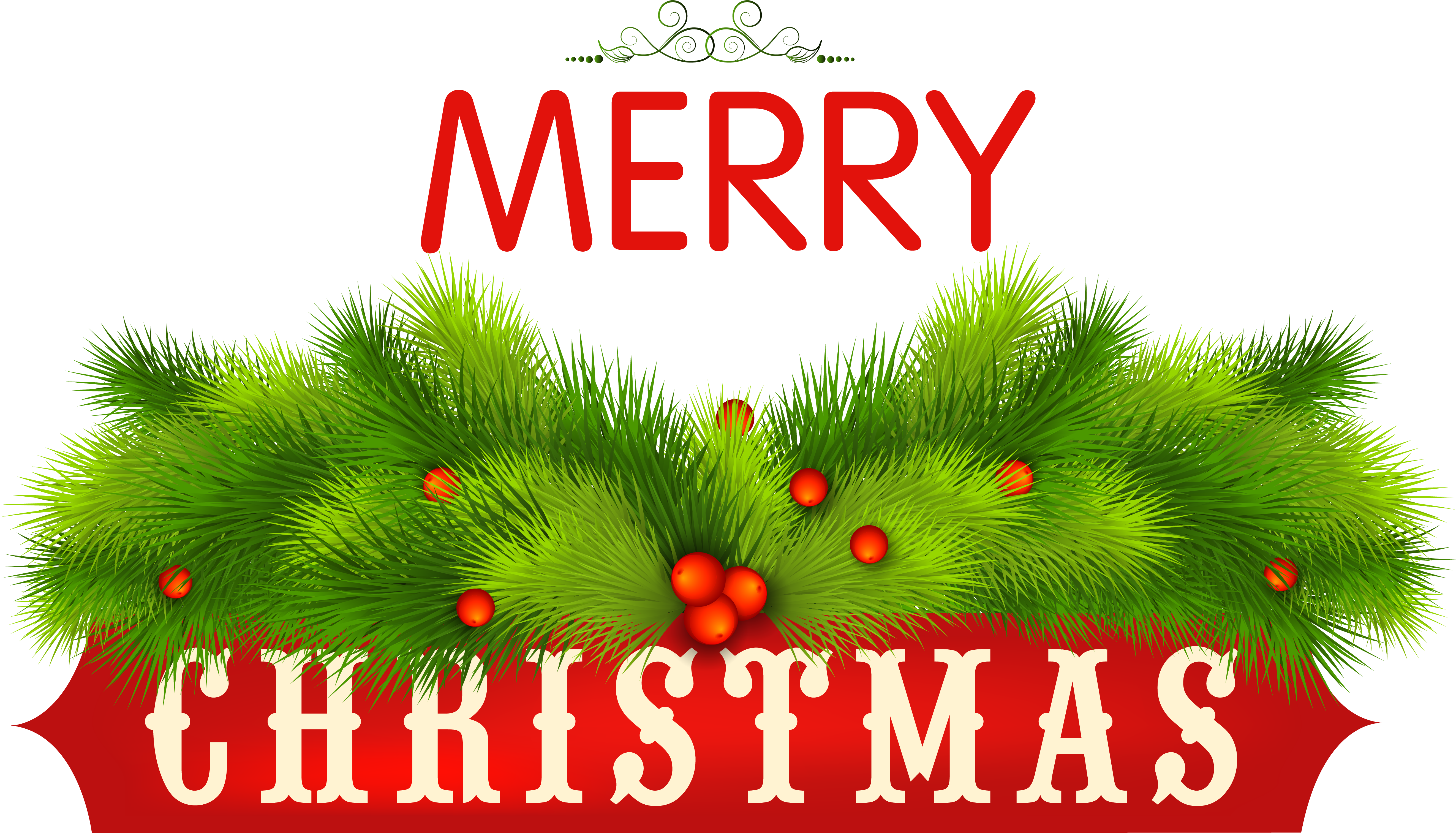 Merry Christmas Clipart Decoration - Merry Christmas Clipart Decoration (5430x3127)