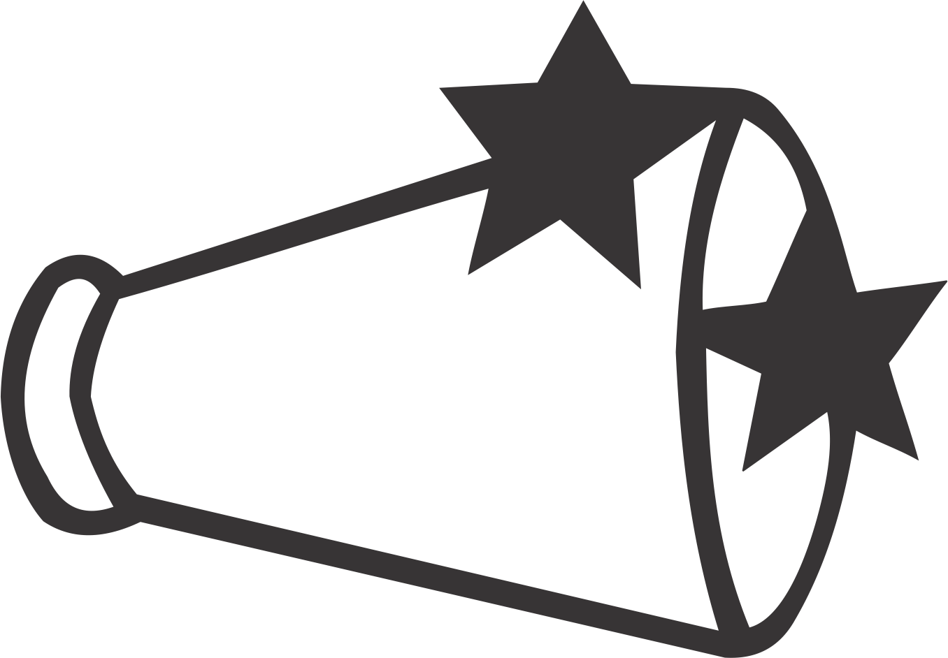 Megaphone With Stars - Megaphone With Stars (1356x942)