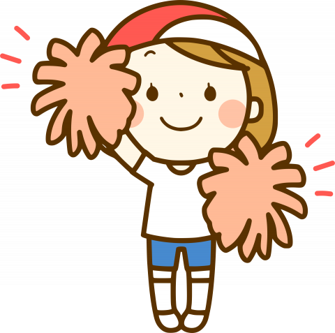 Cheer, Pom Pom And Tumbling - Cute Cheerleader Clipart (480x477)