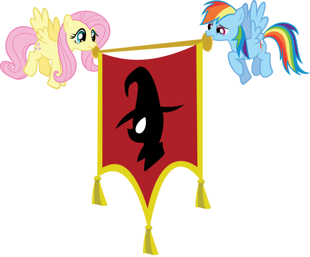 Fluttershy And Rd Holding A Flag By Tollaner - Mlp Fim Rainbow Dash (1024x852)