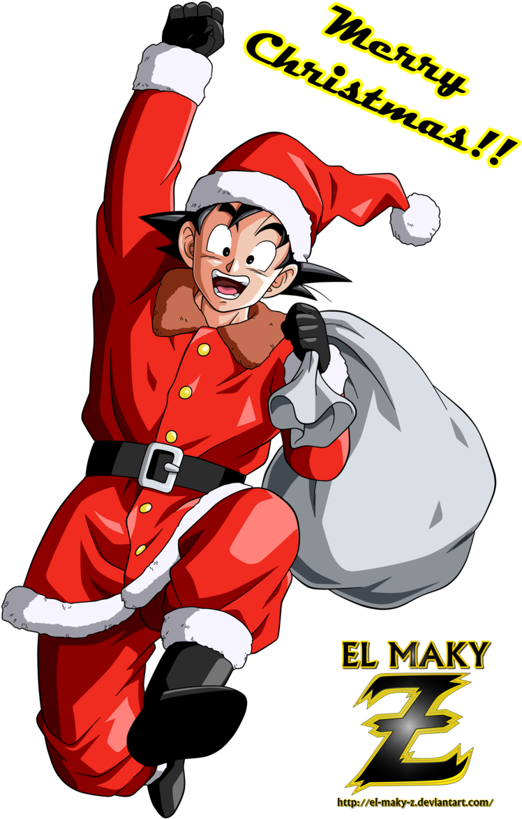 Merry Christmas By El Maky Z - Goku Christmas Png (800x1243)