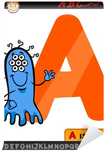 Fototapet Bokstaven A Med Främmande Tecknad Illustration - Letter (400x400)