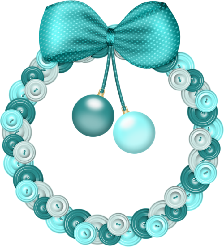 Christmas Blue Wreath Clip Art - Pearl (724x800)