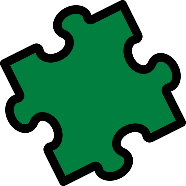 Green Puzzle - Jigsaw Clipart (600x600)