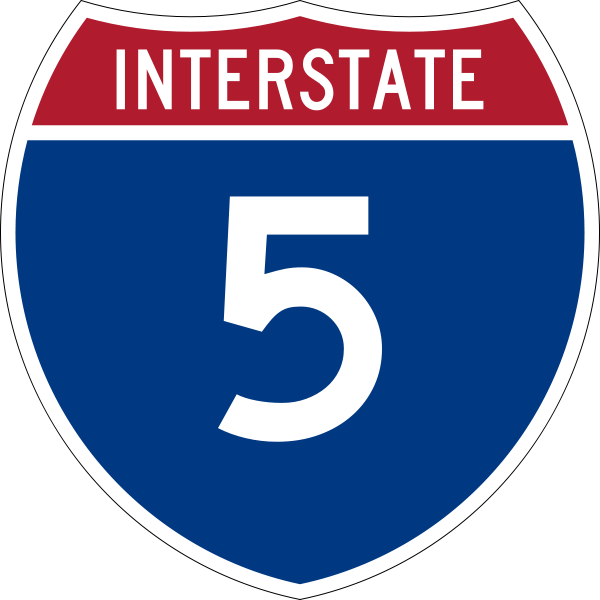 Numbering Conventions For The Interstate System Are - Interstate 5 Logo (600x600)